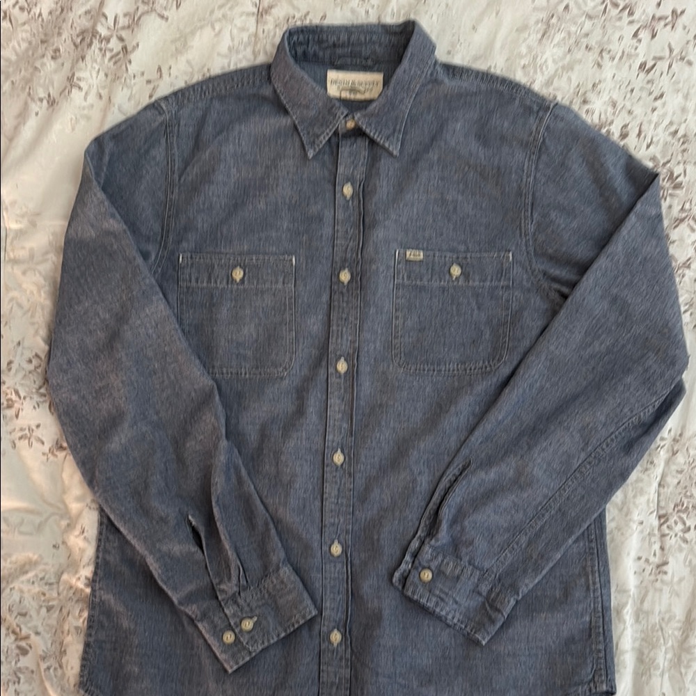 Polo by Ralph Lauren Blue Casual Button Down Shirt Classic Design